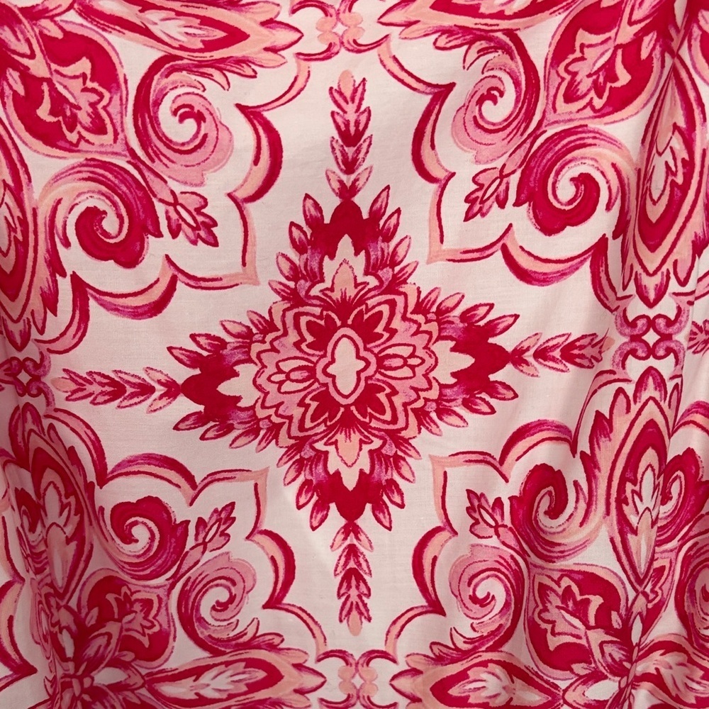 Floral fuschia and White Sundress with Belt - Picture 4 of 5